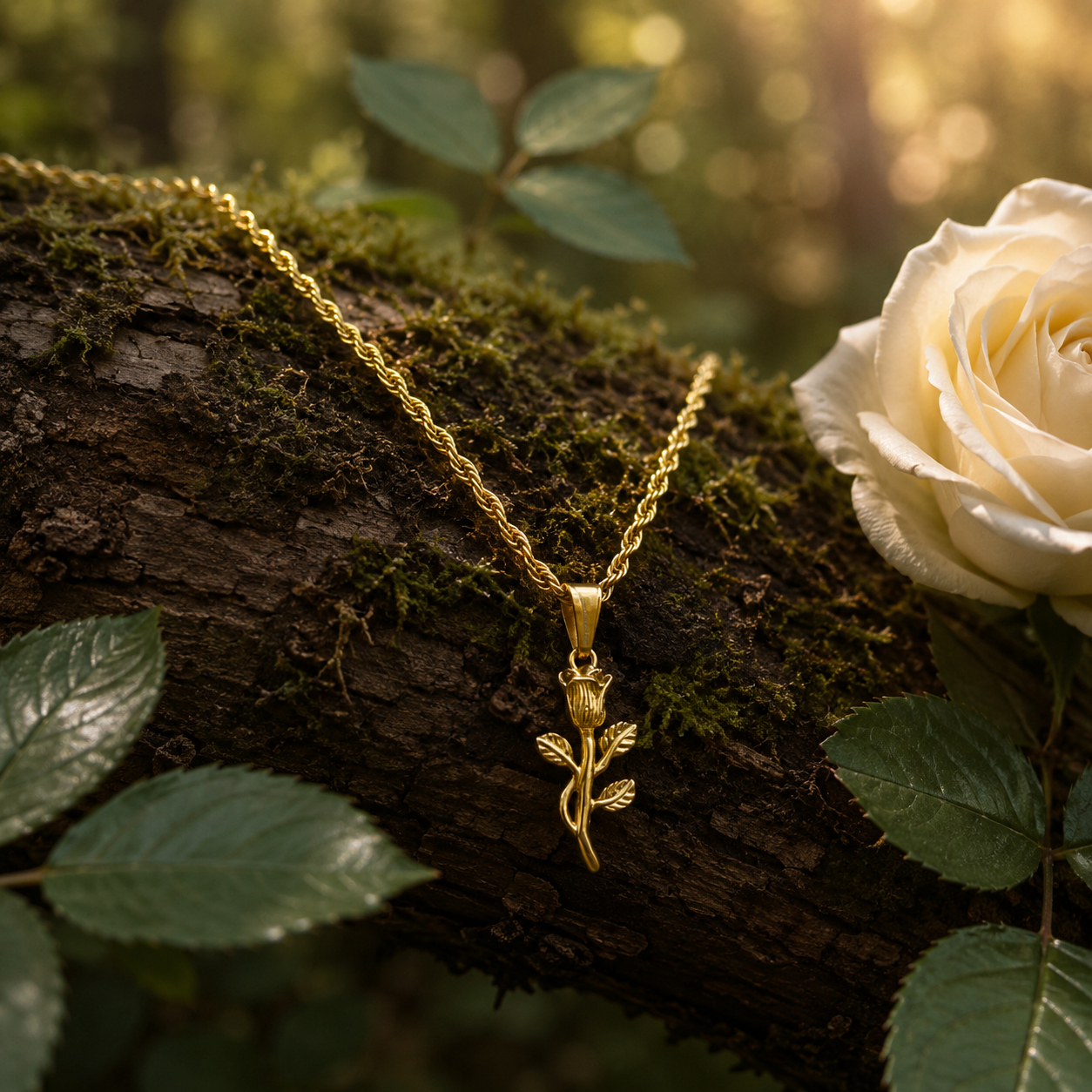 "Rose" Goudkleurige Hanger