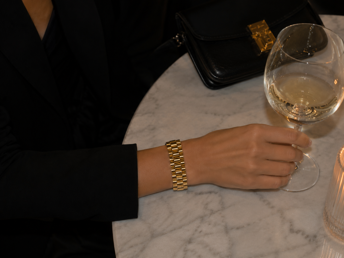 "Presidento" Goudkleurige Armband (15mm)