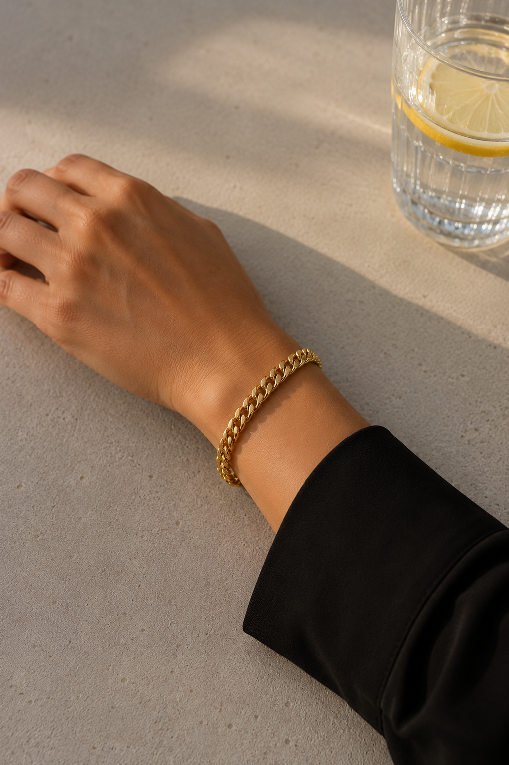 "Cuban" Goudkleurige Armband (8mm)