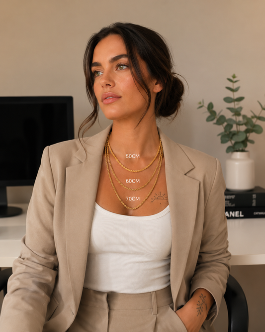 "Rope" Goudkleurige Ketting (5mm)