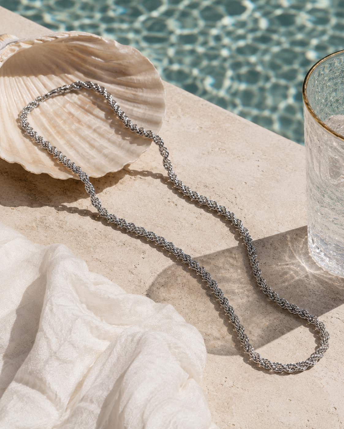 "Rope" Zilverkleurige Ketting (5MM)