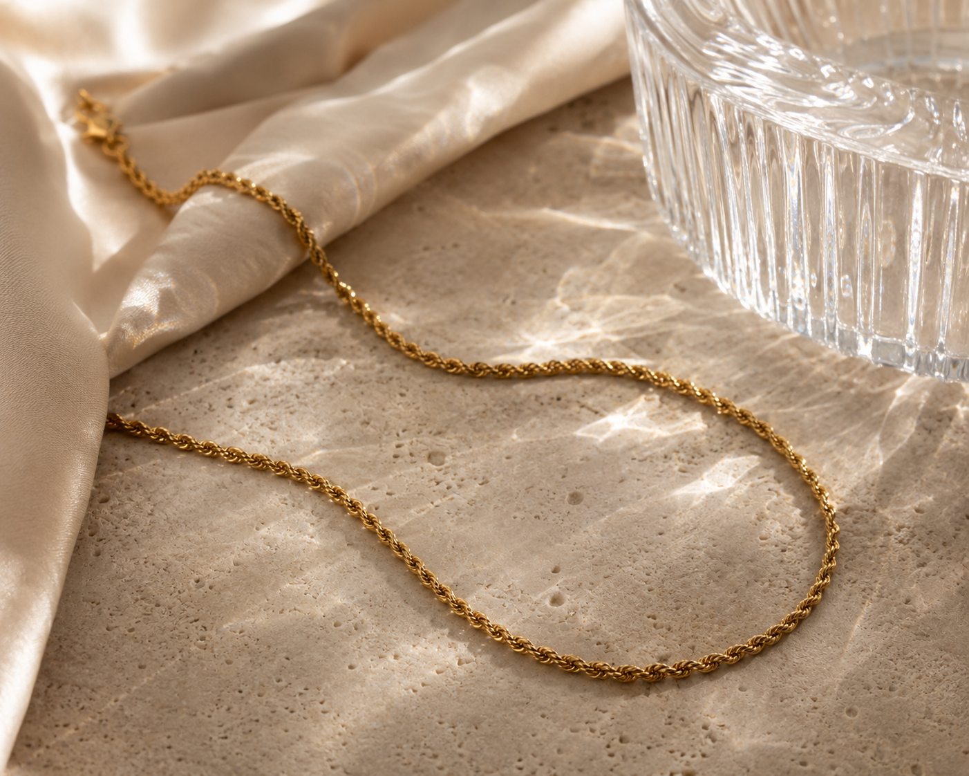 "Rope" Goudkleurige Ketting (3mm)