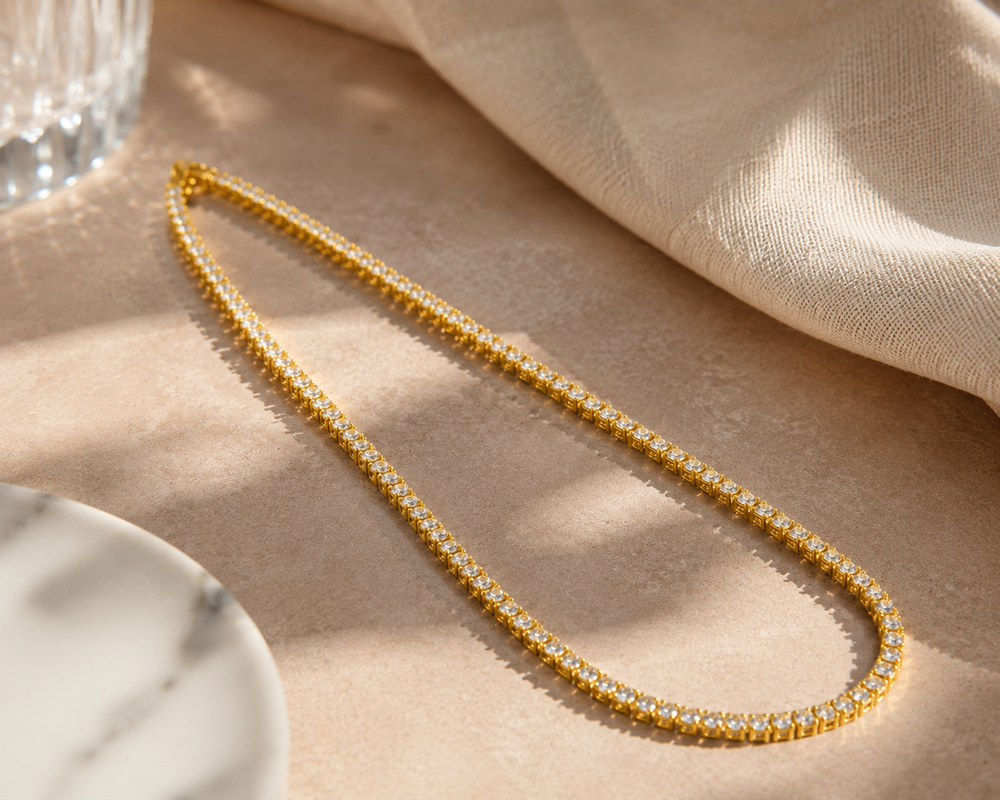 "Serena" Goudkleurige Ketting(4mm)