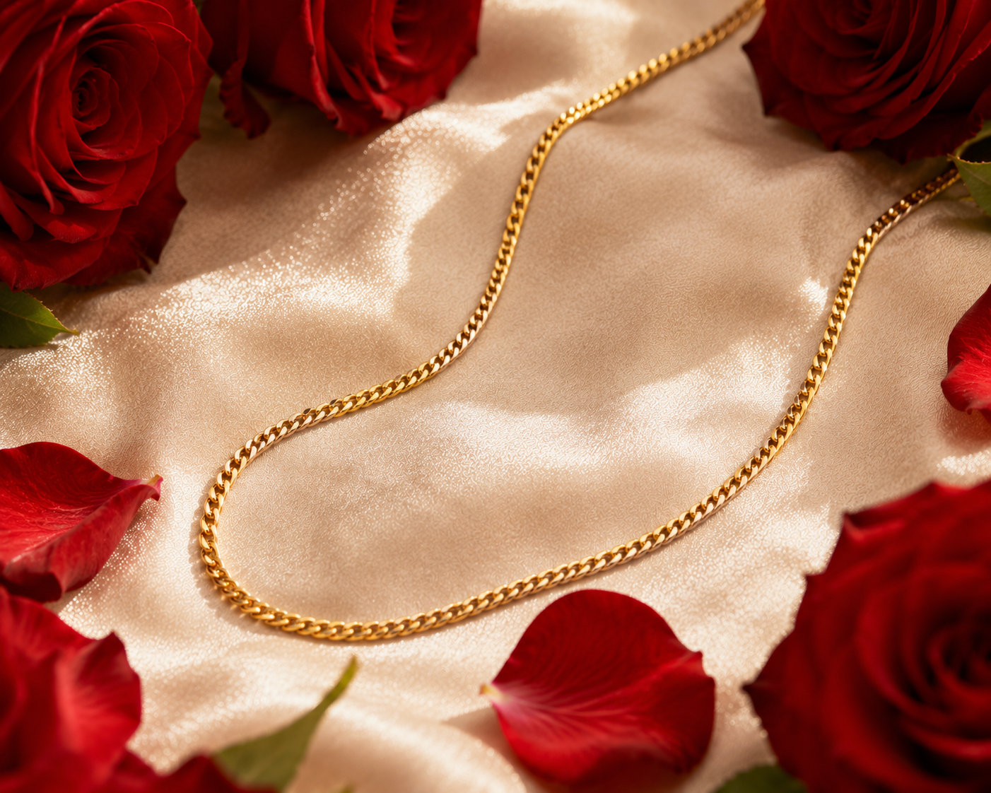 "Cuban" Goudkleurige Ketting (3mm)