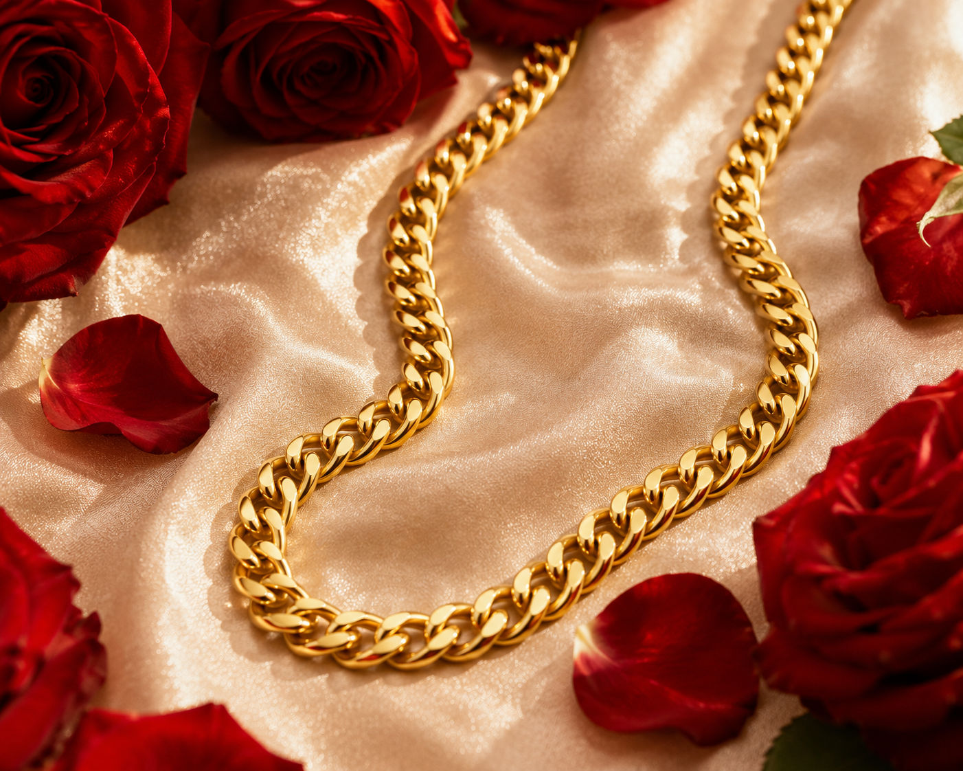 "Cuban" Goudkleurige Ketting (8mm)