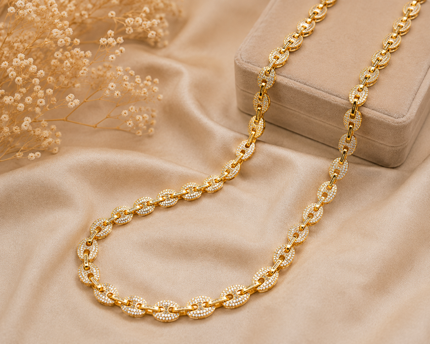 "Harmony Diamond" Goudkleurige ketting (10mm)