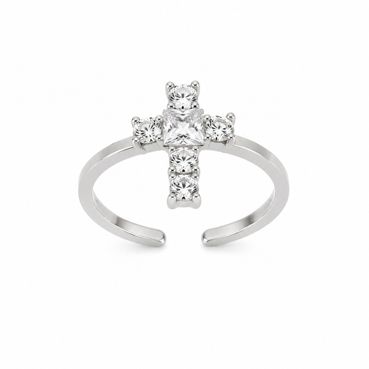 Grace Verstelbare Zilverkleurige Ring