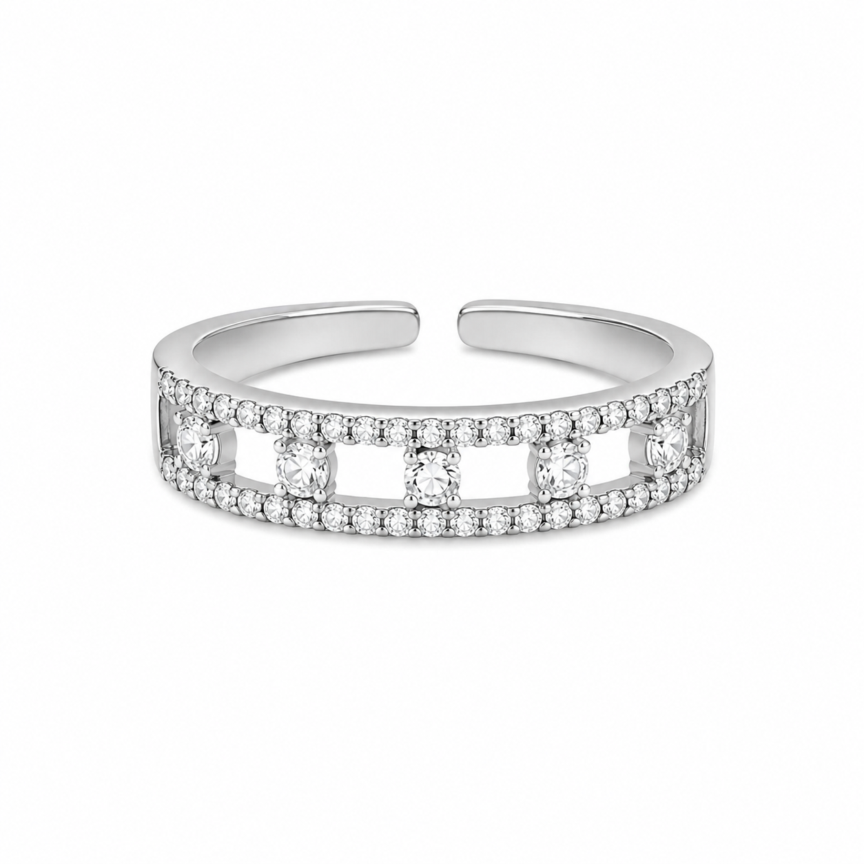 Aurélia Verstelbare Zilverkleurige Ring