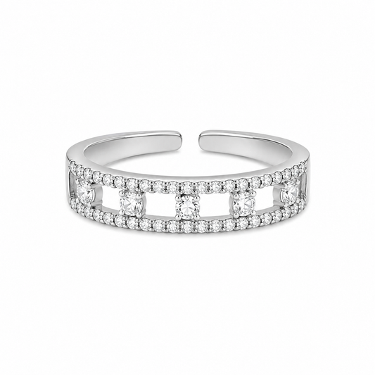 Aurélia Verstelbare Zilverkleurige Ring