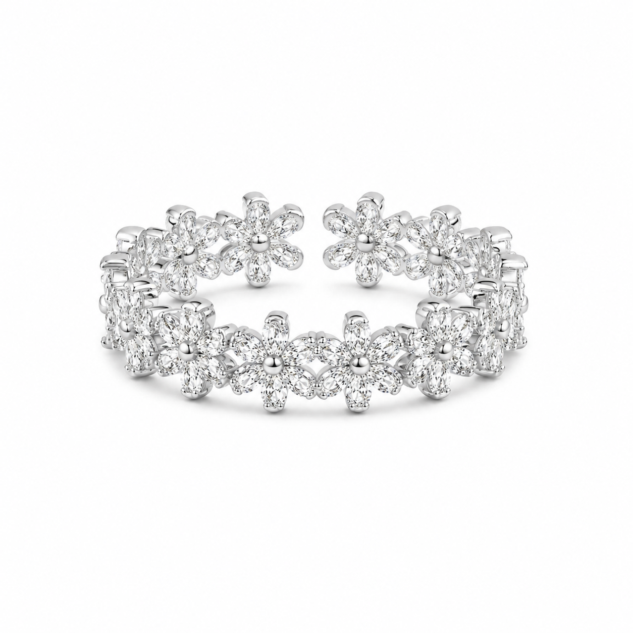 Florelle Verstelbare Zilverkleurige Ring