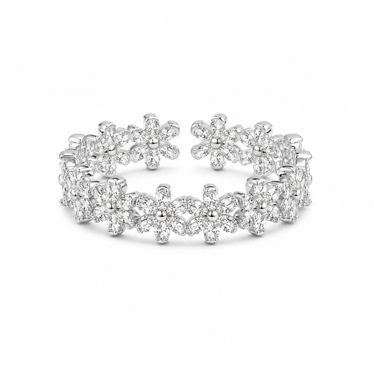 Florelle Verstelbare Zilverkleurige Ring