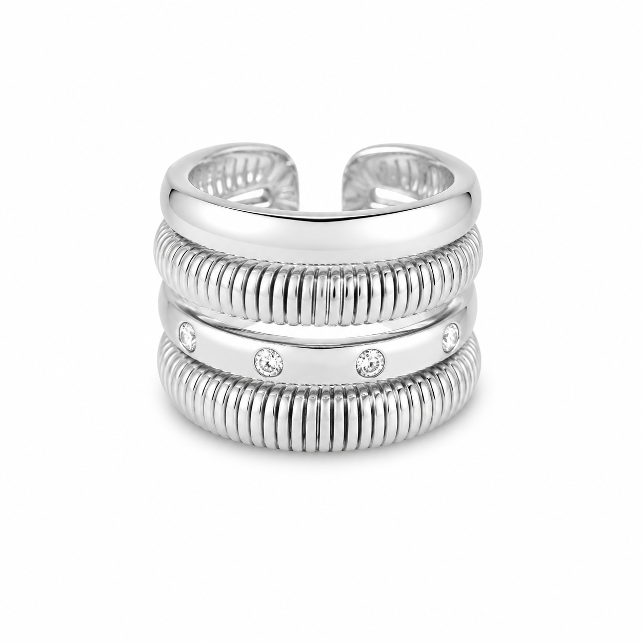 Valencia Verstelbare Zilverkleurige Ring