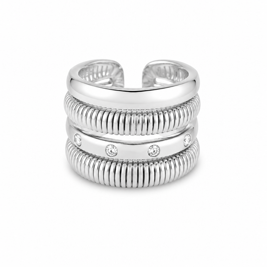 Valencia Verstelbare Zilverkleurige Ring