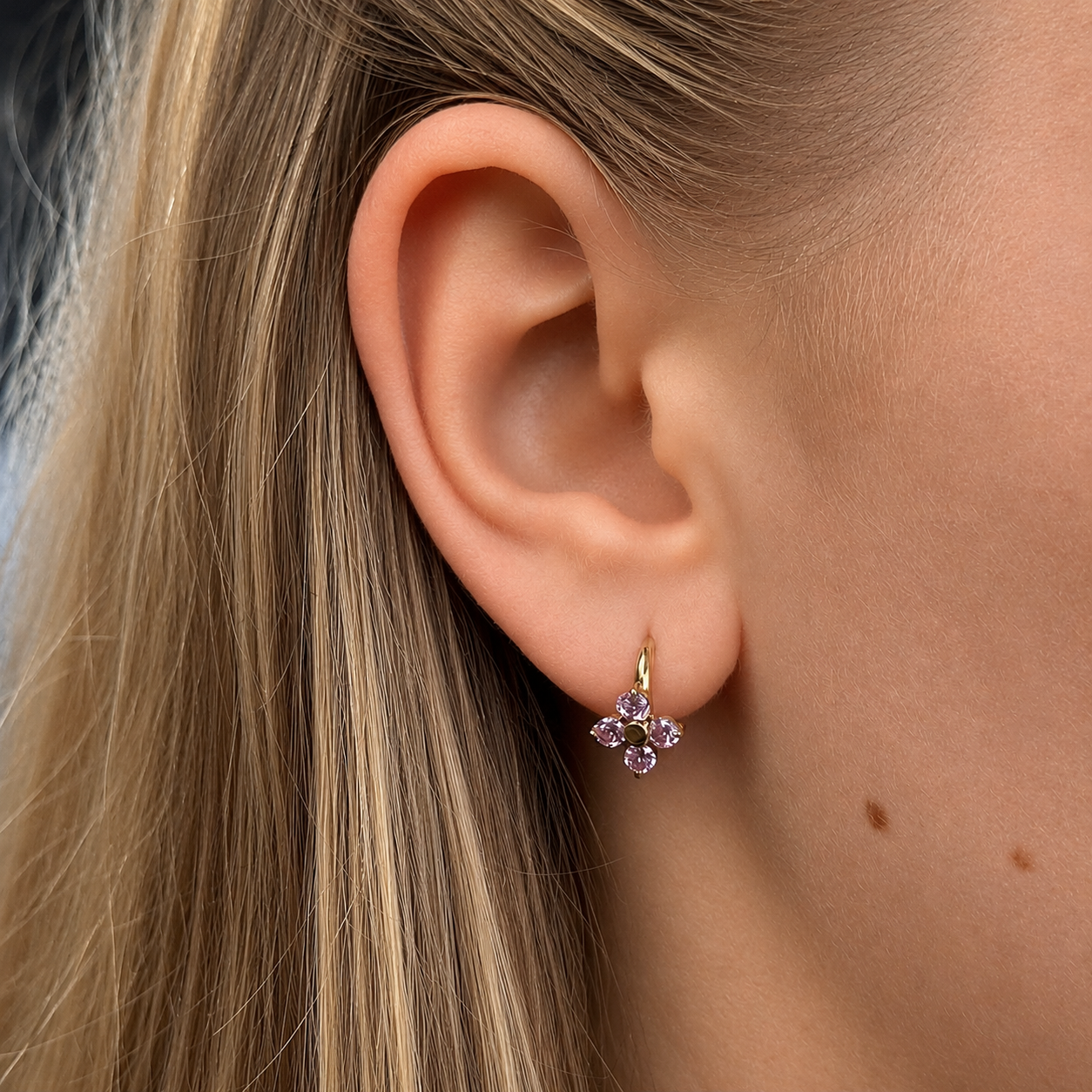 Blossom Goudkleurige Oorbellen