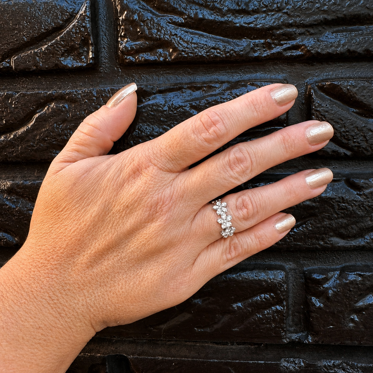 Florelle Verstelbare Zilverkleurige Ring