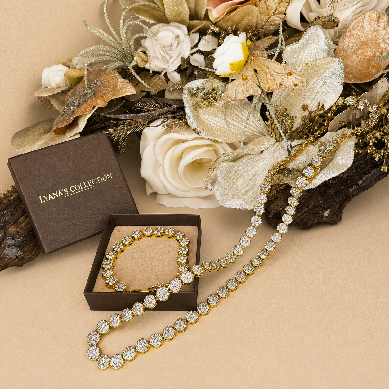 "Diamora" Goudkleurige ketting (10mm)