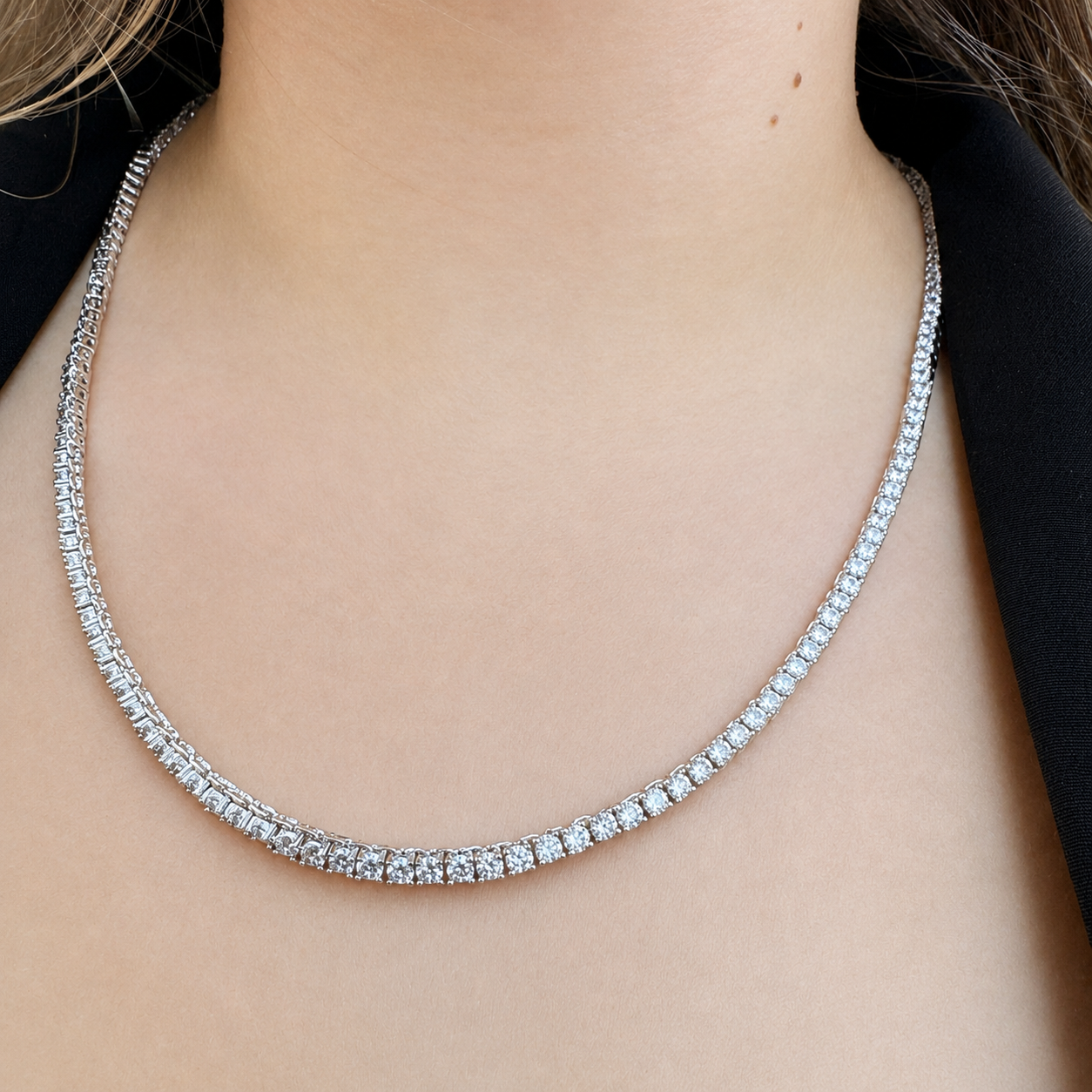 "Serena" Zilverkleurige Ketting (4mm)