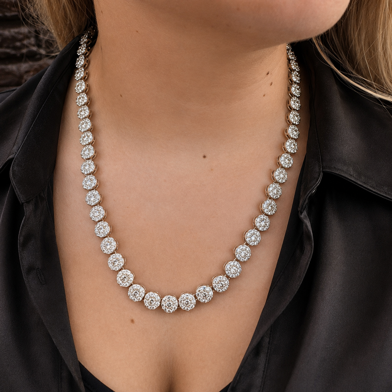 "Diamora" Zilverkleurige ketting (10mm)