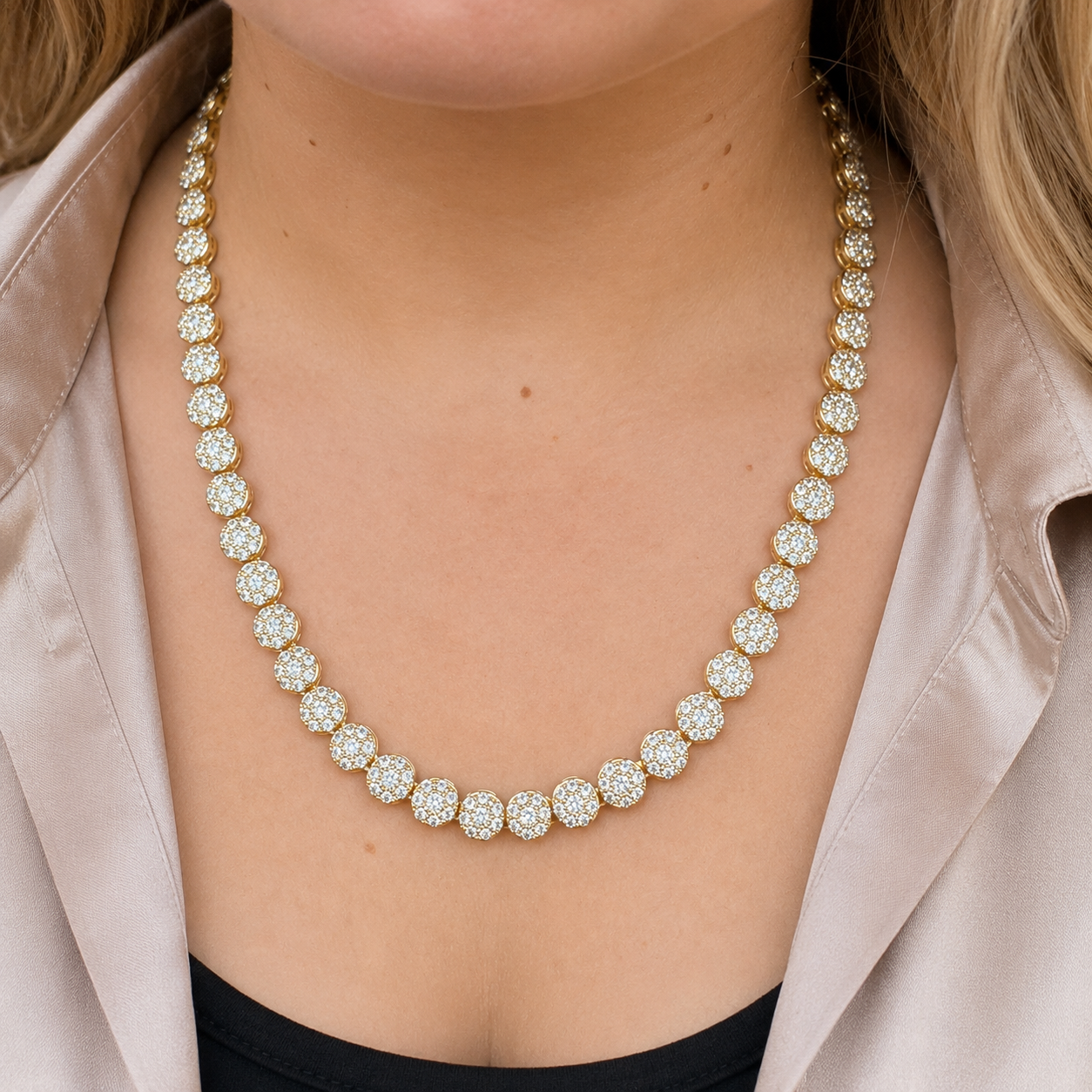 "Diamora" Goudkleurige ketting (10mm)
