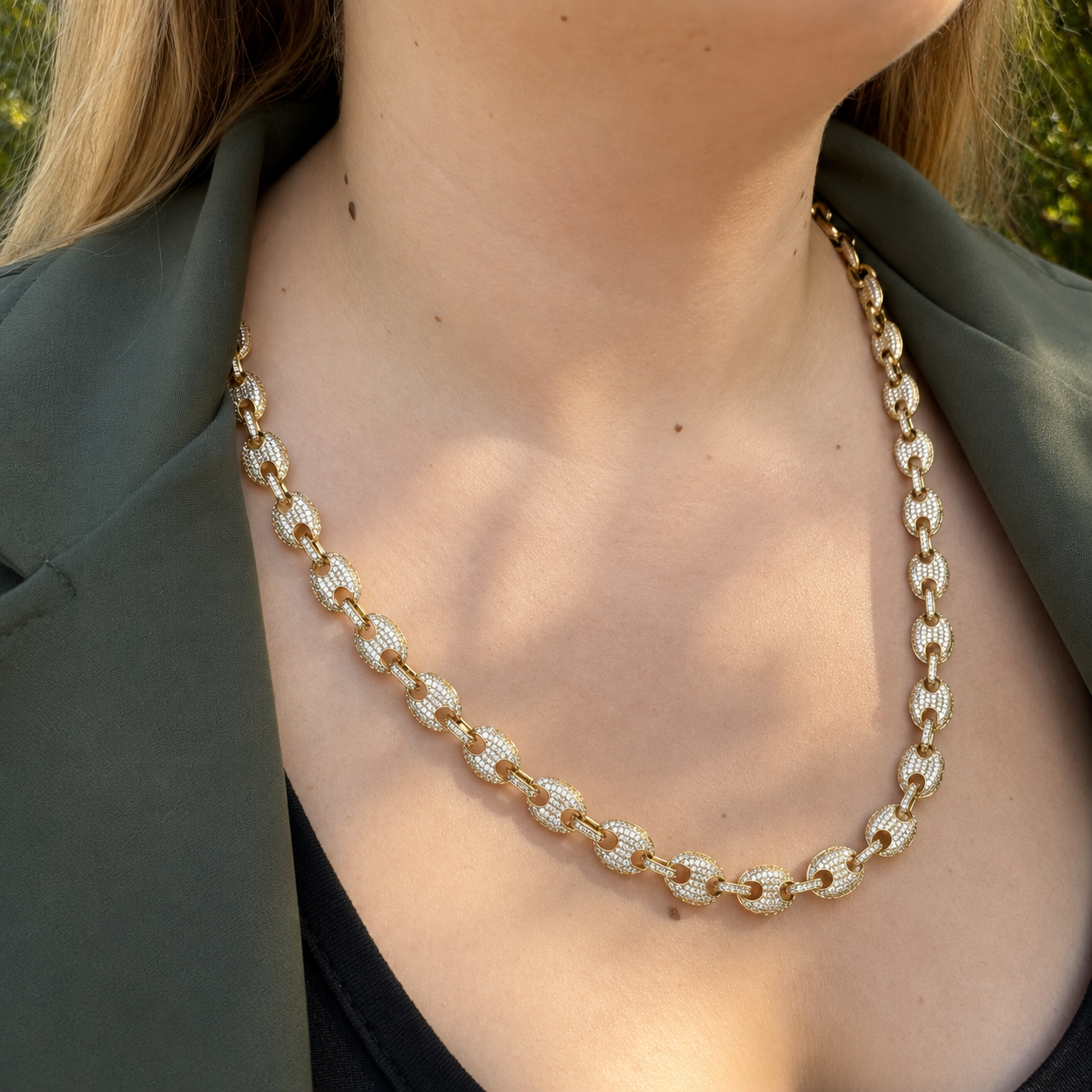 "Harmony Diamond" Goldfarbene Halskette (10mm)