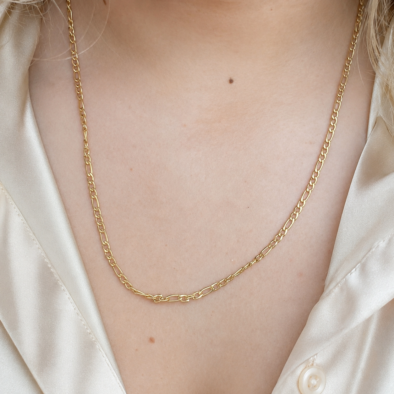 "Figaro" Goudkleurige Ketting (3mm)