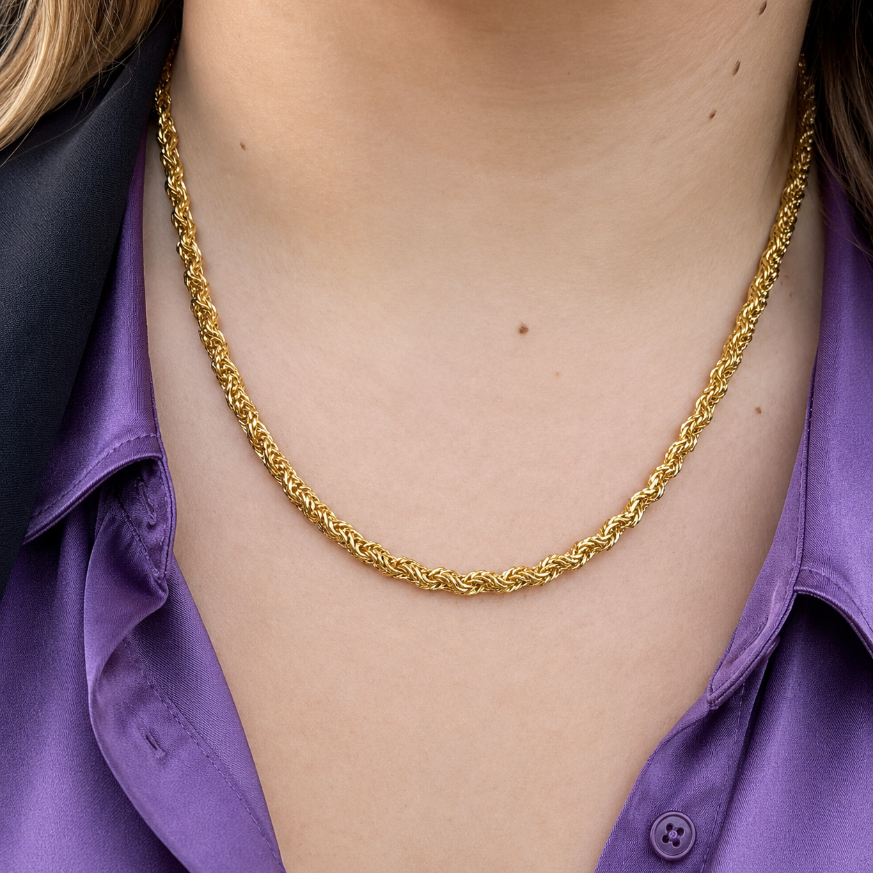"Yardie" Goudkleurige Ketting (5mm)