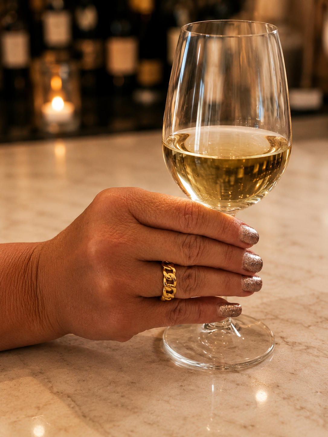 "Cuban" Goudkleurige Ring