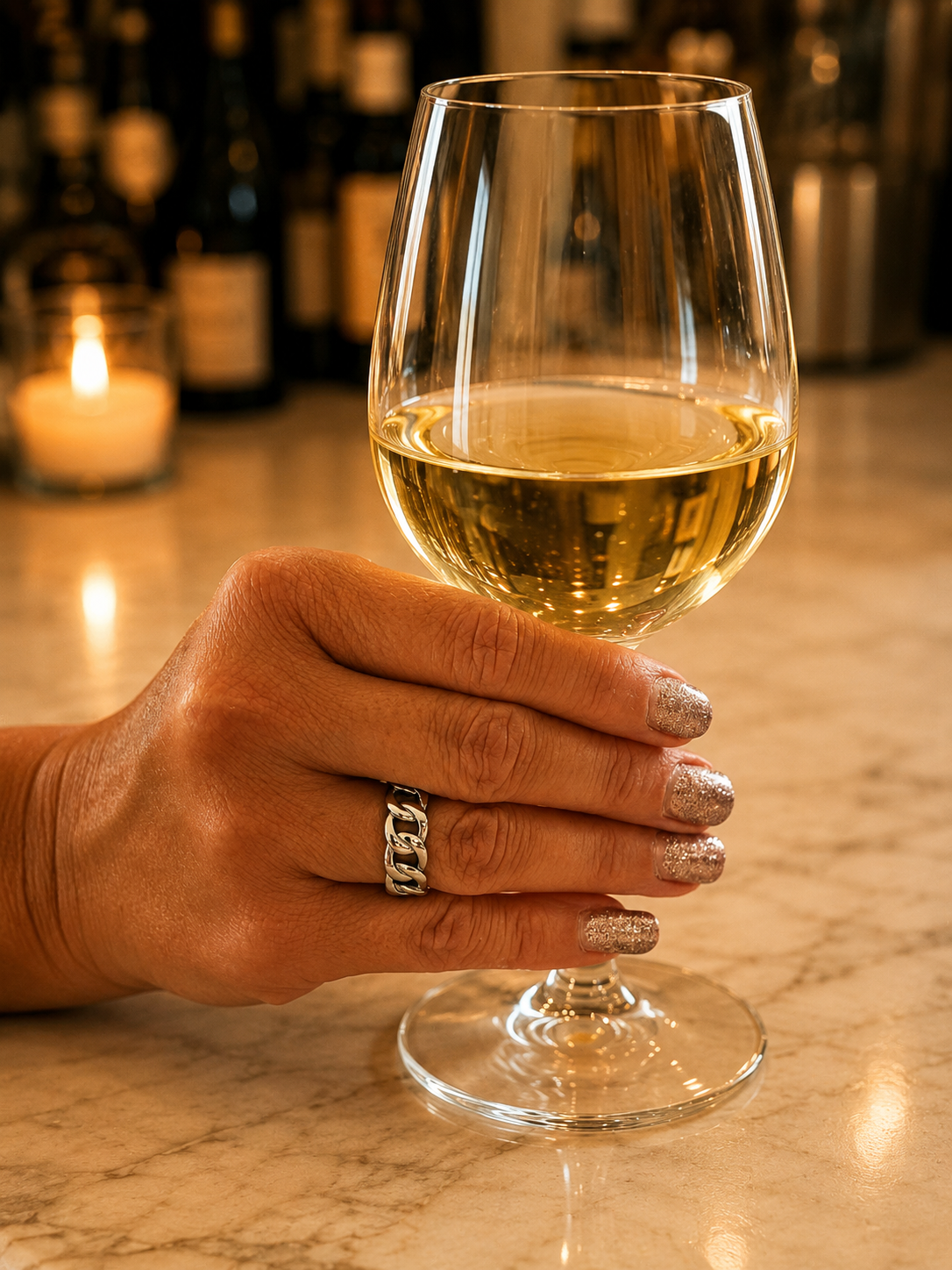 "Cuban" Zilverkleurige Ring