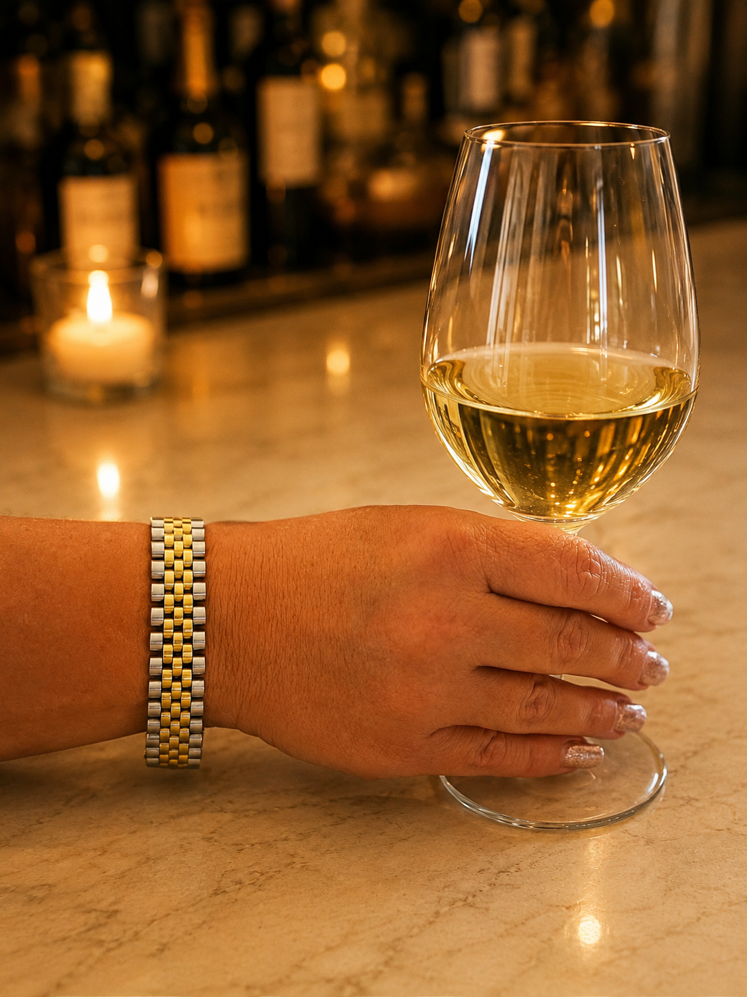 "Presidental" Zilver & Goudkleurige Armband (15mm)