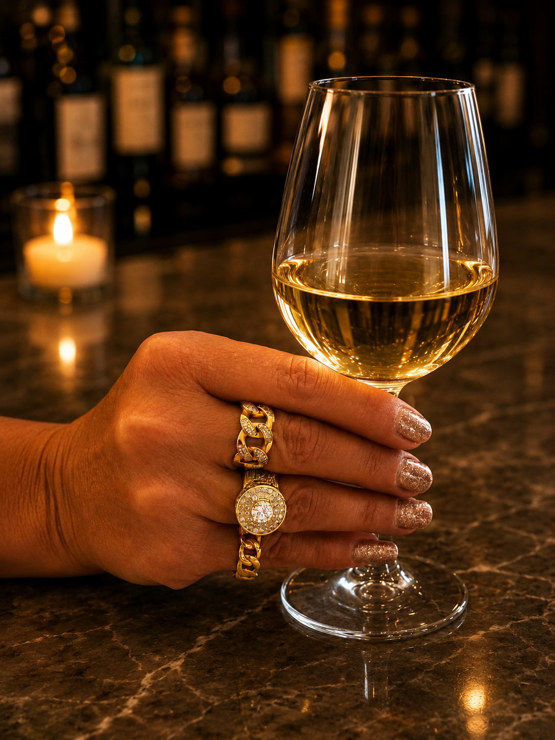 "Zirkonia" Goudkleurige Ring