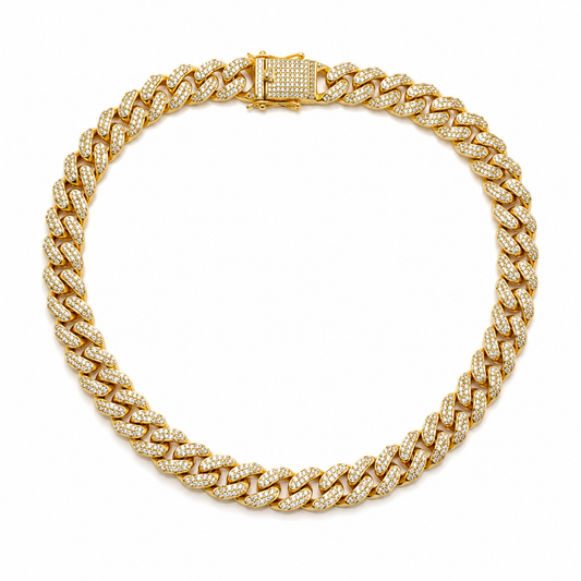 "Diamond cuban" Goudkleurige ketting (10mm)