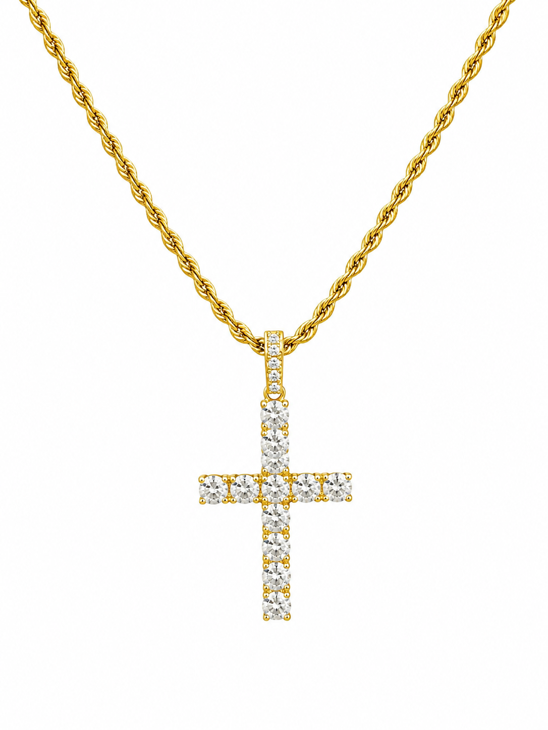 "Diamond Cross" Goudkleurige Hanger