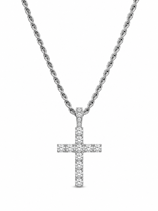 "Diamond Cross" Zilverkleurige Hanger