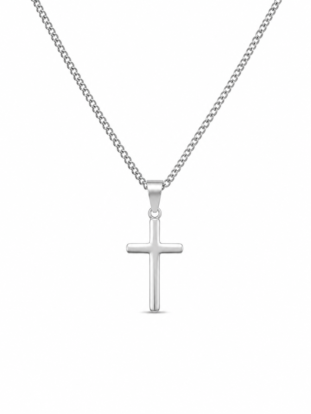"Clean Cross" Zilverkleurige Hanger