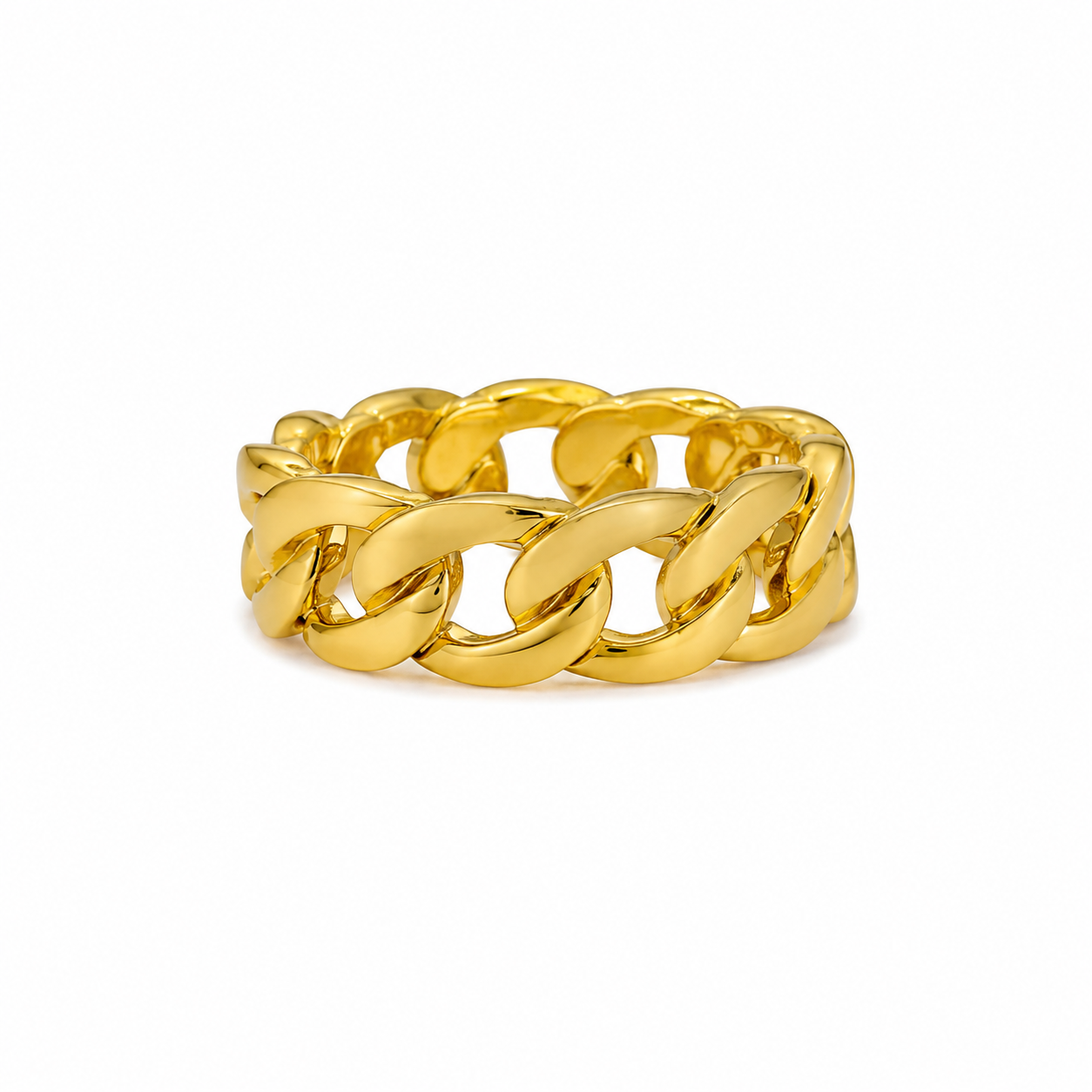 "Cuban" Goudkleurige Ring