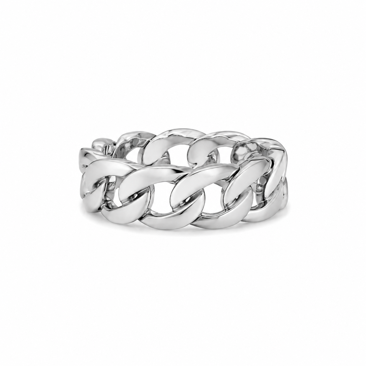 "Cuban" Zilverkleurige Ring