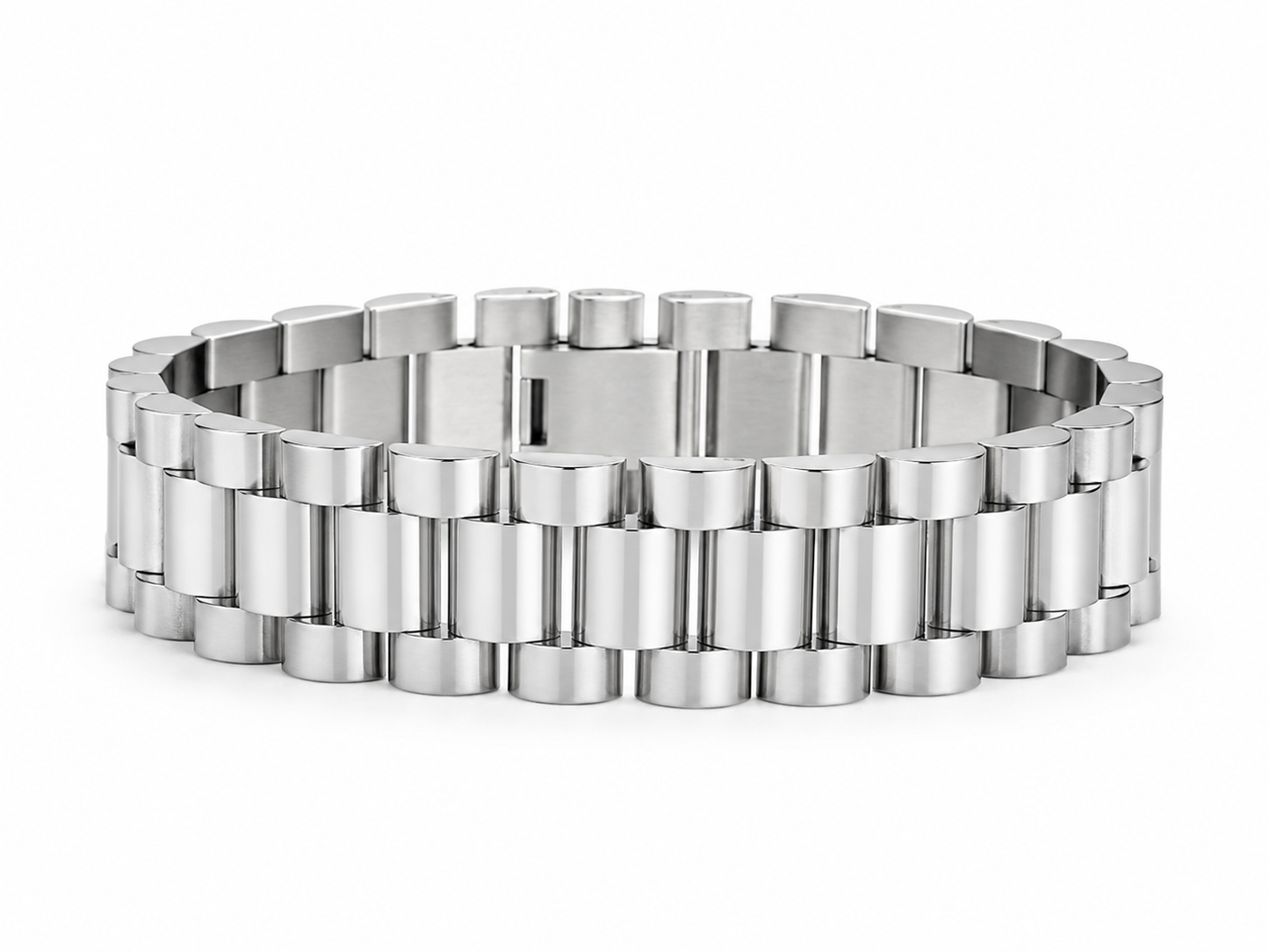 "Presidento" Zilverkleurige Armband (15mm)