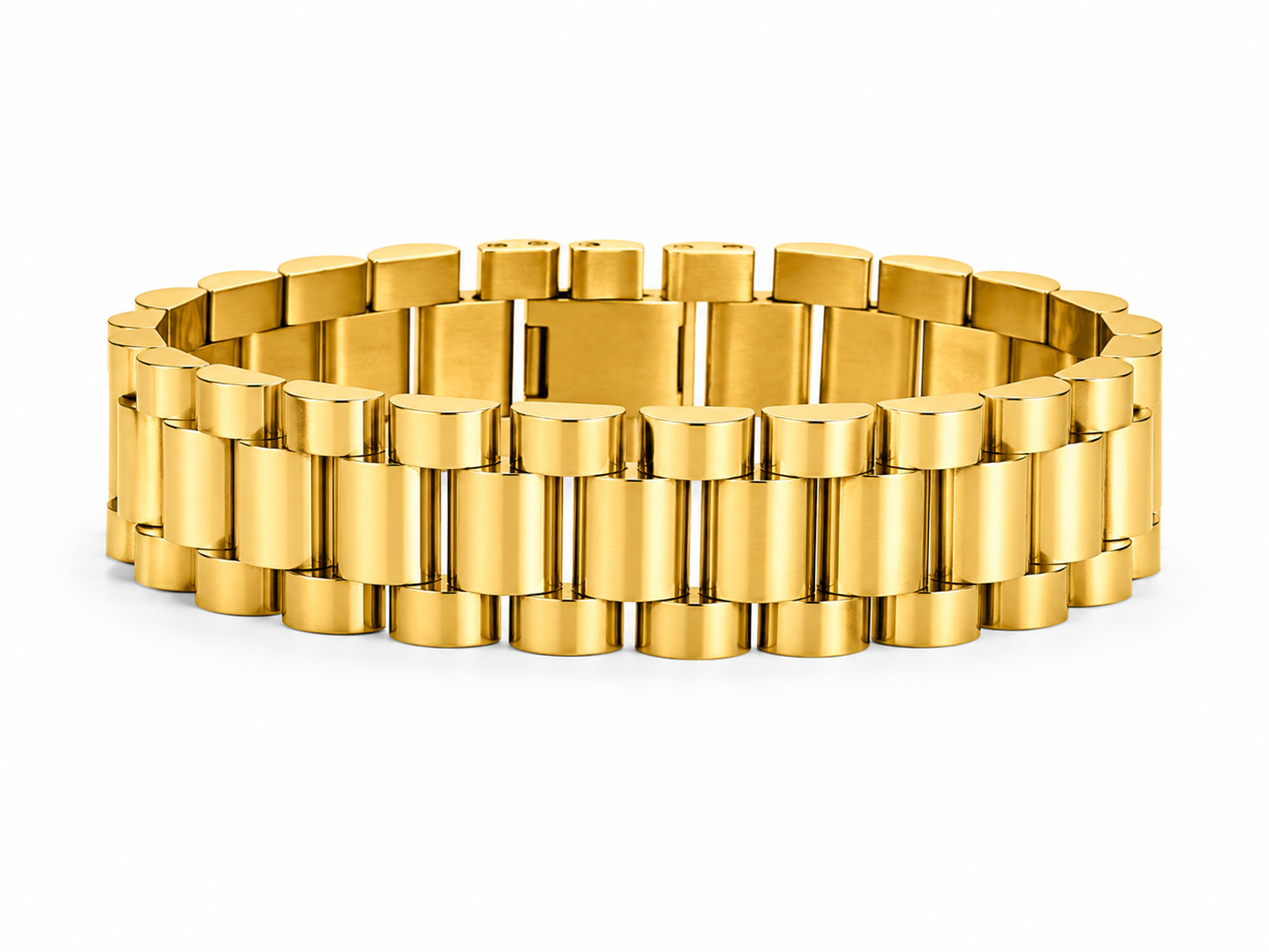 "Presidento" Goudkleurige Armband (15mm)