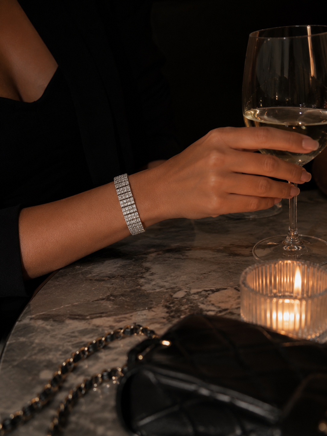 "Shimmer" Zilverkleurige Armband (15mm)