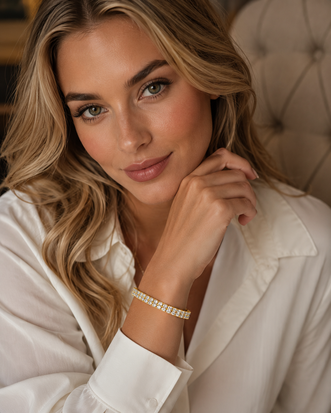 "Amor" Goudkleurige Armband (10mm)