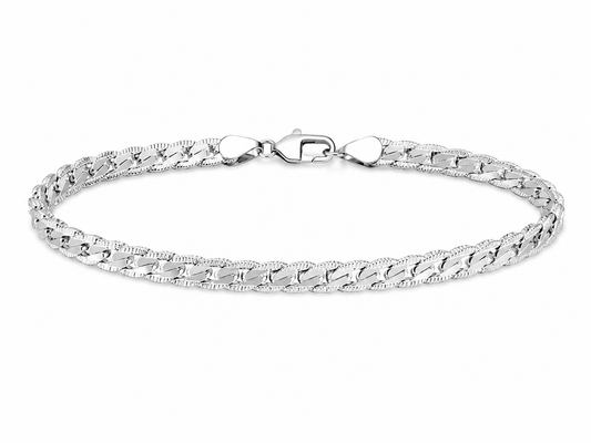 "Bellissima" Zilverkleurige Armband (5mm)