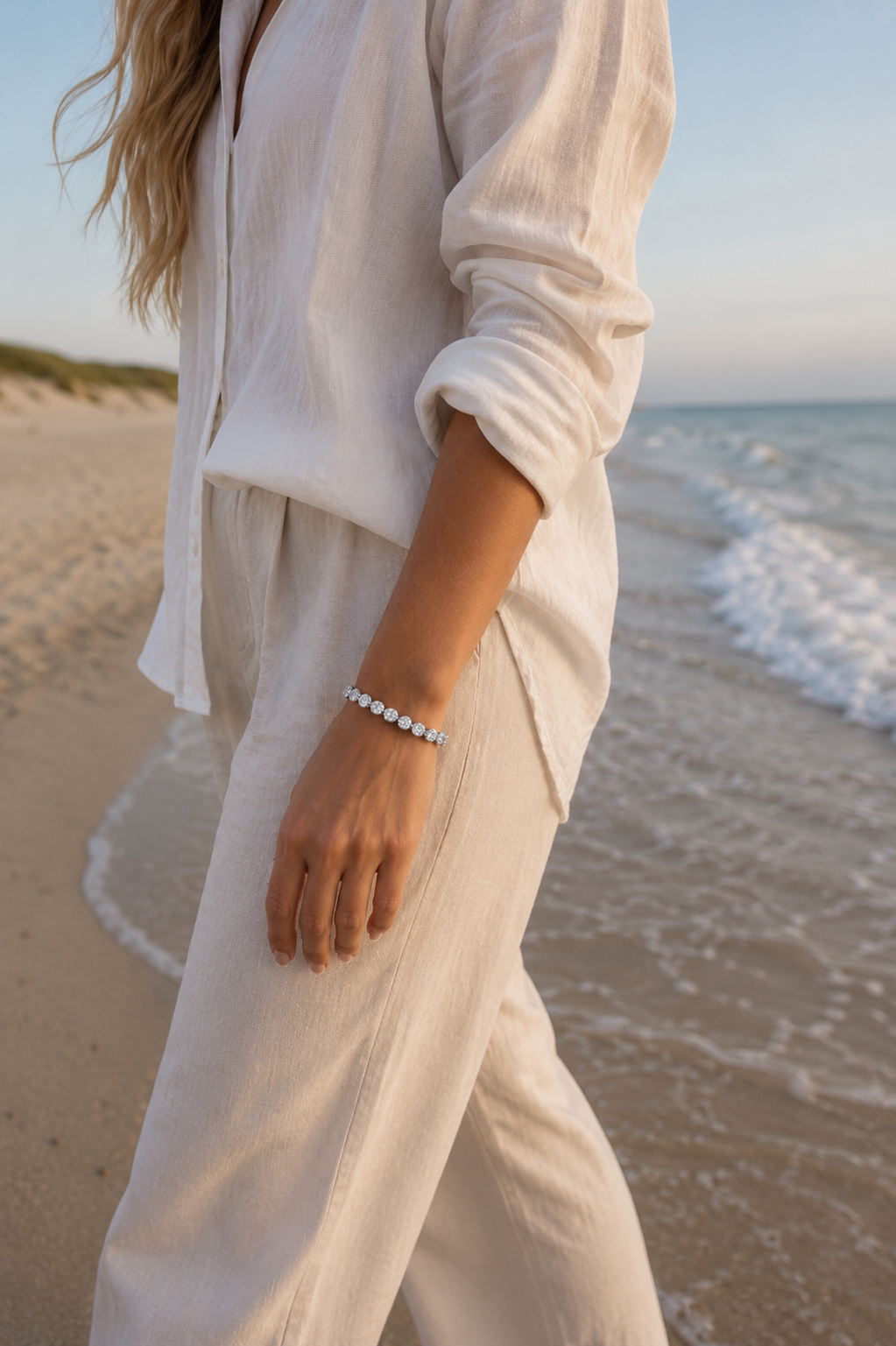 "Aurora" Zilverkleurige Armband (10mm)