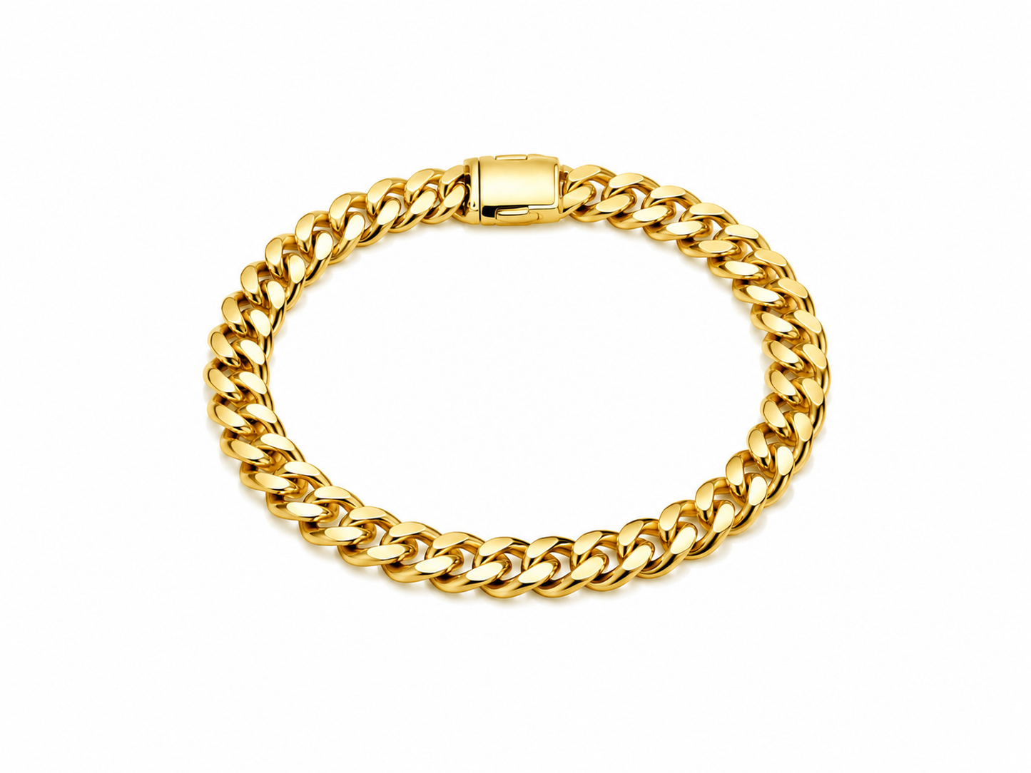 "Cuban" Goudkleurige Armband (8mm)