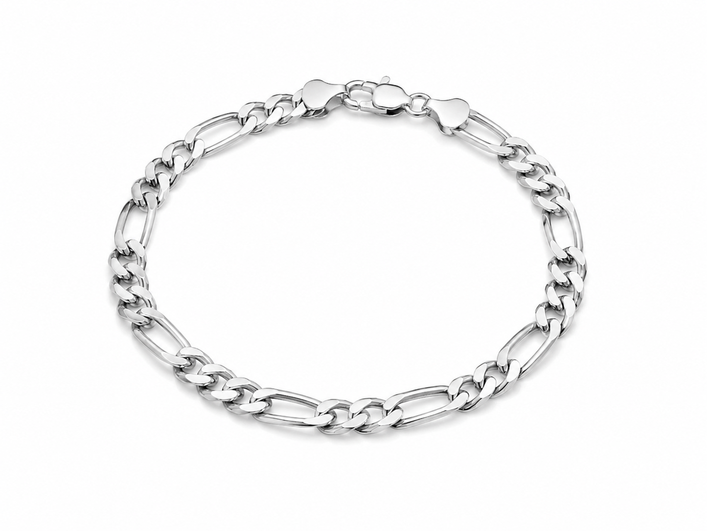 "Figaro" Zilverkleurige Armband (5mm)