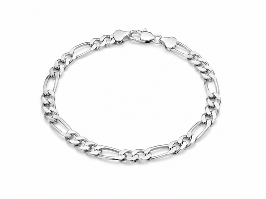 "Figaro" Zilverkleurige Armband (5mm)