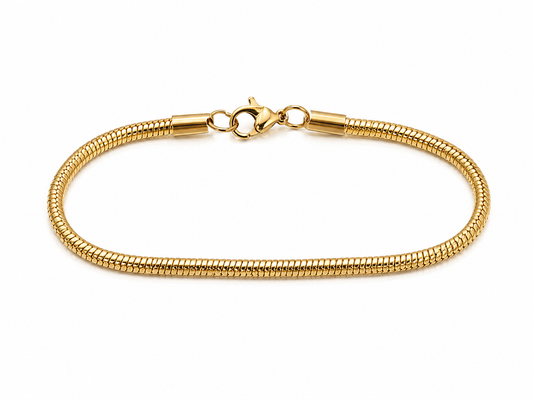 "Snake" Goudkleurige Armband (4mm)