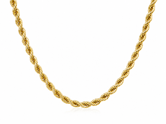 "Rope" Goudkleurige Ketting (5mm)