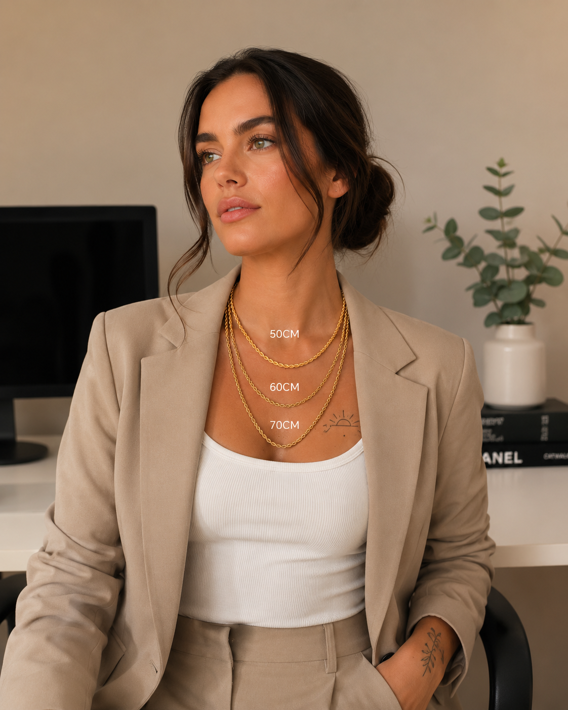 "Rope" Goudkleurige Ketting (5mm)