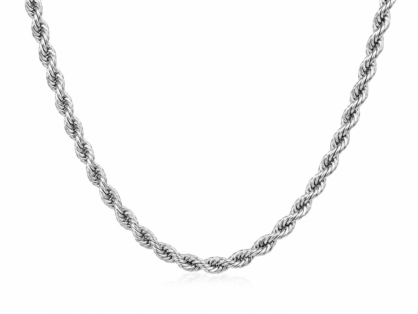 "Rope" Zilverkleurige Ketting (5MM)