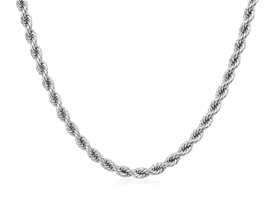 "Rope" Zilverkleurige Ketting (5MM)